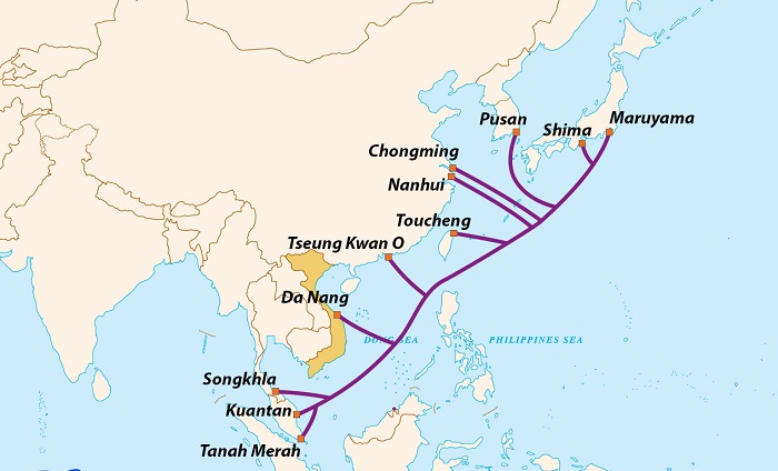 APG là cáp quang nối giữa các khu vực đông Nam Á và châu Á