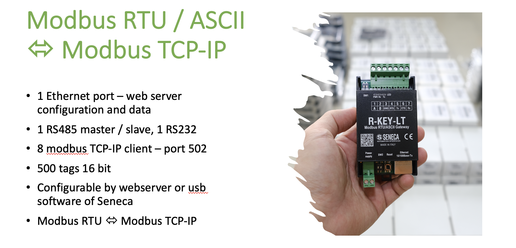 Modbus Gateway dành cho RTU, TCP-IP