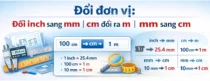 Đổi đơn vị: inch, cm, mm, m, km và các đơn vị phổ biến khác